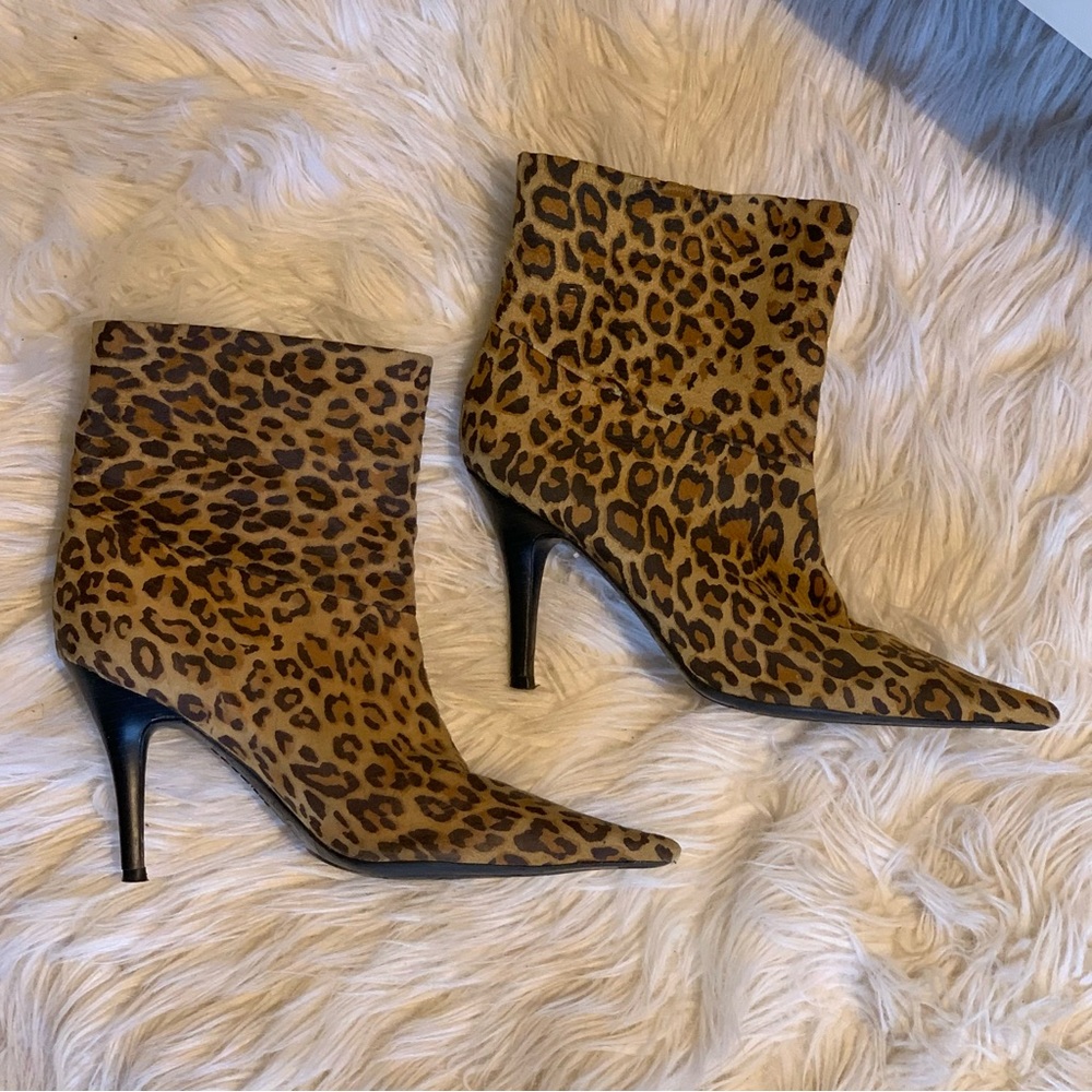 Pointed Toe Cheetah Boots BCBG